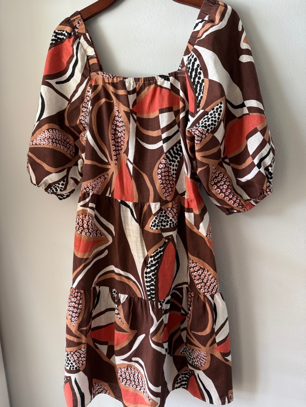 Mlle Gabrielle cotton sundress with smocked back and puffy sleeves